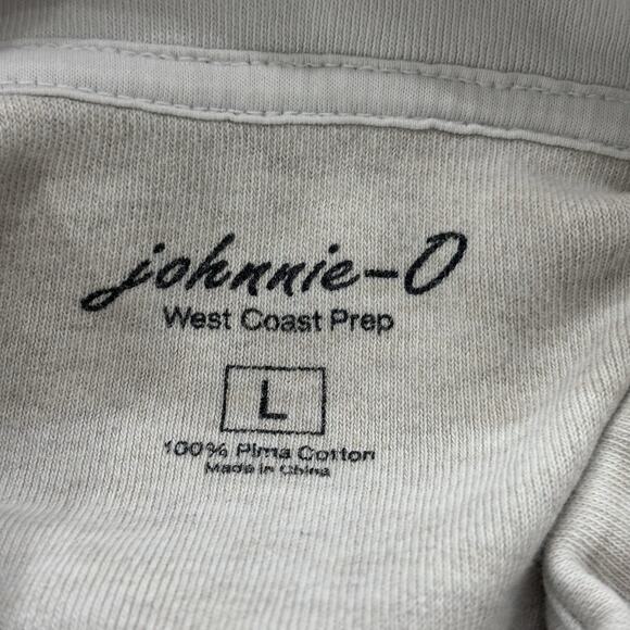 Johnnie-O Men’s Size L 1/4 Zip Pima Cotton Pullover Sweater Golf - Heather Stone - Picture 3 of 5